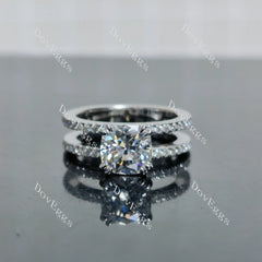 (size 6) Doveggs sterling silver 2ct cushion moissanite engagement ring