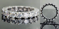 Doveggs round full eternity pave moissanite/lab grown diamond wedding band-4.0mm band width