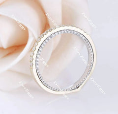 Doveggs Half eternity pave moissanite/lab diamond wedding band-2.3mm band width