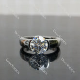 (size 6)Doveggs sterling silver 2ct Round moissanite engagement ring