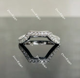 Doveggs half eternity pave moissanite/lab grown diamond curved wedding band-2.3mm band width
