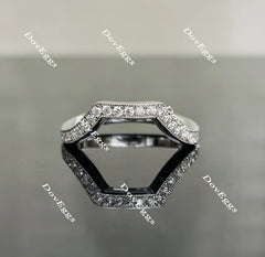 Doveggs half eternity pave moissanite/lab grown diamond curved wedding band-2.3mm band width