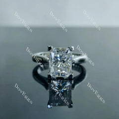 Doveggs radiant pave moissanite engagement ring