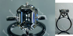 Doveggs krupp cut solitaire stardust grey moissanite engagement ring