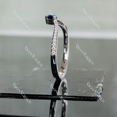Doveggs fat triangle intense royal blue sapphire wedding band-1.5mm band width