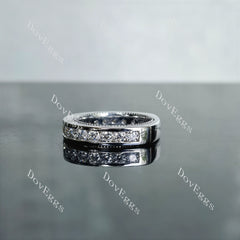 Doveggs round channel set moissanite/lab grown diamond wedding band-4.0mm band width