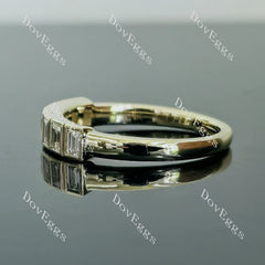 Doveggs seven stones bezel moissanite/lab grown diamond wedding band-2.0mm band width