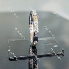 Doveggs round art deco moissanite/lab grown diamond wedding band-2.5mm band width