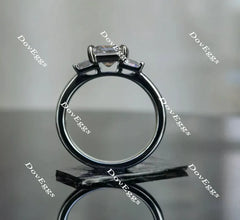 DovEggs side-stone three-stone engagement ring only semi-mount only(Exclusively to DovEggs Stones)