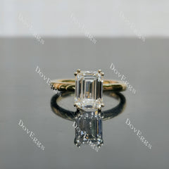 Doveggs Emerald Pave Solitaire Lab Grown Diamond Engagement Ring