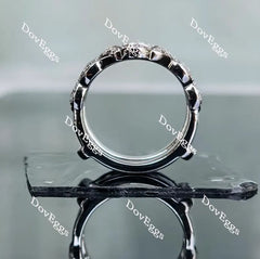 Doveggs round half eternity pave curved moissanite/lab grown diamond enhancer-6.8mm band width