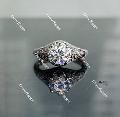 Doveggs round vintage moissanite engagement ring for women