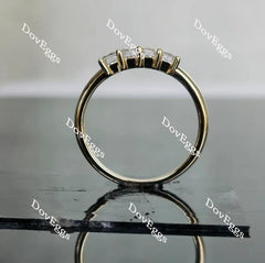 Doveggs four-stone emerald moissanite /lab grown diamond wedding band/moissanite ring