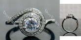 Doveggs round pave vintage wave moissanite engagement ring