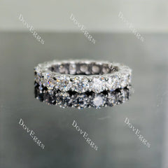 Doveggs round full eternity pave moissanite/lab grown diamond wedding band-4.0mm band width