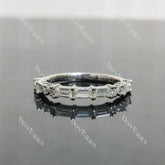 (size 7) Doveggs sterling silver round baguette wedding band