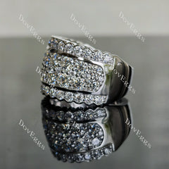 Doveggs round channel set moissanite/lab grown diamond wedding band-6.5mm band width