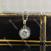 Doveggs round art deco moissanite pendant necklace (pendant only)