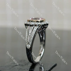 (size 7.75) Doveggs sterling silver 3ct Cushion pink sapphire engagement ring