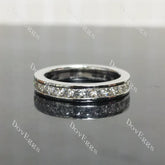 (size 8.5)Doveggs sterling silver Round moissanite wedding band