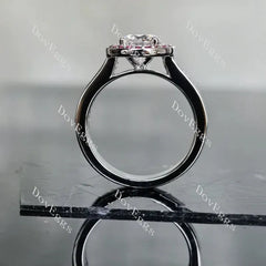 DovEggs channel set halo engagement ring semi-mount only(Exclusively to DovEggs Stones)