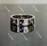 Doveggs round full eternity moissanite/lab grown diamond wedding band-6mm band width