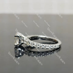 (size4.25-4.5) Doveggs 1ct GHI color round moissanite engagement ring