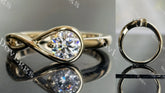 Doveggs 0.5ct round solitaire moissanite engagement ring
