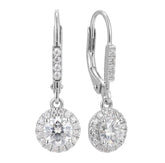 Doveggs halo round drop moissanite earring