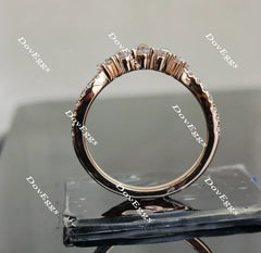 Doveggs art deco moissanite/lab grown diamond wedding band(one piece of wedding band only)-1.7mm band width