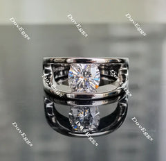 Doveggs round solitaire moissanite engagement ring