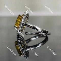DovEggs double halo pave channel set engagement ring semi-mount only(Exclusively to DovEggs Stones)