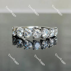 Doveggs heart seven stone moissanite wedding band-2.5mm band width