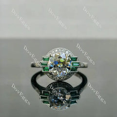 Doveggs halo atr deco engagement ring semi-mount only(Exclusively to DovEggs Stones)