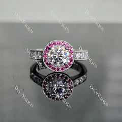 DovEggs channel set halo engagement ring semi-mount only(Exclusively to DovEggs Stones)
