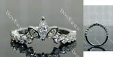 Doveggs marquise round pave moissanite/lab grown diamond wedding band-2.0mm band width