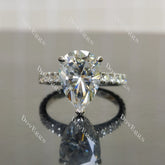 (size 7) Doveggs sterling silver 6ct pear moissanite engagement ring