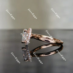 DovEggs paved halo pear moissanite engagement ring