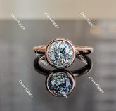 Doveggs bezel setting solitaire colored moissanite engagement ring