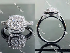 Doveggs round halo moissanite engagement ring for women