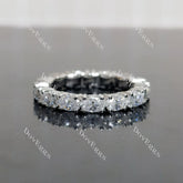 (size 8) Doveggs sterling silver 0.3ct oval moissanite wedding band