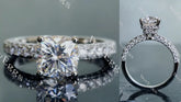 DovEggs half eternity pave engagement ring only semi-mount only(Exclusively to DovEggs Stones)