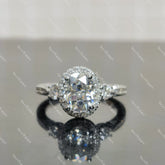 (size 7.75)Doveggs 2ct GHI color oval moissanite engagement SS ring