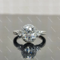 (size 7.75)Doveggs 2ct GHI color oval moissanite engagement SS ring