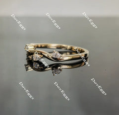 Doveggs leaves shape moissanite/lab grown diamond wedding band for women-1.8mm band width