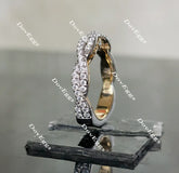 Doveggs round vintage pave moissanite band/lab grown diamond wedding band-3.3mm band width
