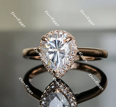 DovEggs paved halo pear moissanite engagement ring