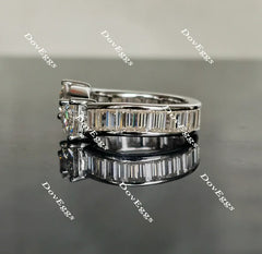 Doveggs trillion full eternity channel set moissanite wedding band-5.6mm band width