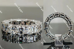 Doveggs asscher full eternity moissanite wedding band-5mm band width