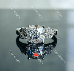 Doveggs cushion art deco moissanite engagement ring